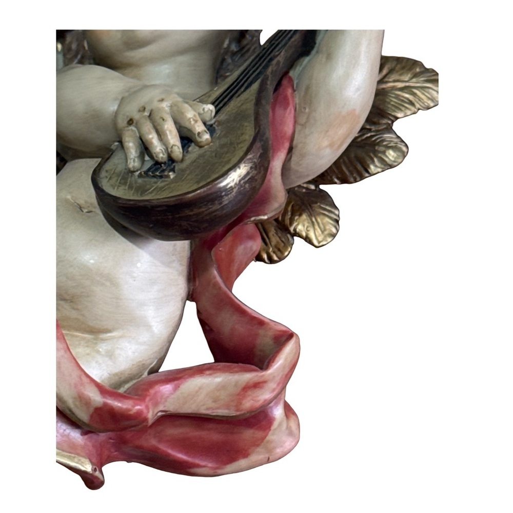 Vintage Cherub Angel Figurine with Mandolin - Picture 3 of 7